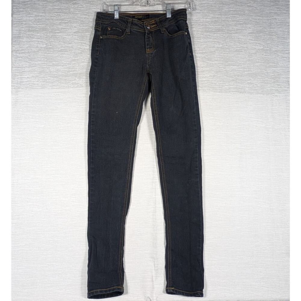 Rocawear Skinny Jeans Womens Size 5 Black Ankle Jeans Y2K Embroidered Pockets - Picture 2 of 9